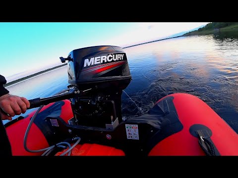 Видео: Моторная лодка ХАТАНГА 390 jet и лодочный мотор mercury 25 jet, первый выезд.