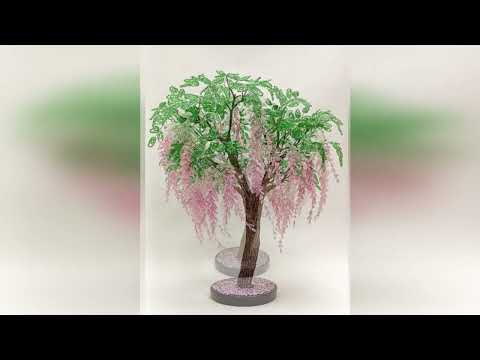 Видео: Дерево из бисера. Глициния.