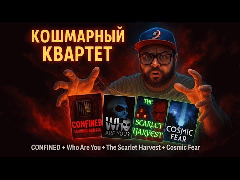 Видео: CONFINED+Who Are You+The Scarlet Harvest+Cosmic Fear — Полные Прохождения [RU] | Кошмарный Квартет