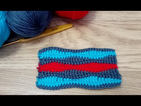 Видео: Замечательный 🌷 УЗОР крючком ВОЛНЫ ♒ Подбираем цвета и вяжем красоту