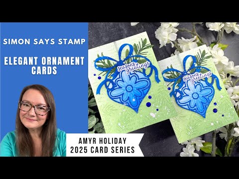Видео: Элегантный орнамент, дубль 2 | Штамп «Саймон говорит» | Серия праздничных открыток AmyR 2025 №19