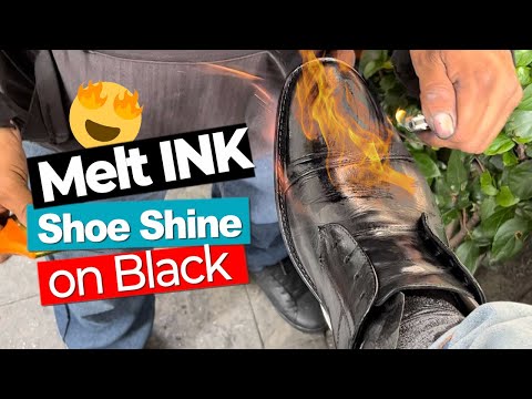 Видео: Растопите чернила на моих черных туфлях - ASMR Shoe Shine Street