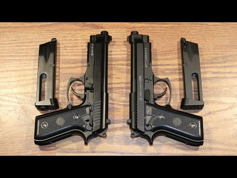 Видео: Сравнение пневматических пистолетов kwc kmb-15 /taurus pt92/ старых и новых выпусков.