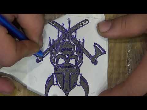 Видео: ТРАВЛЕНИЕ РИСУНКА НА ТОПОРЕ В ДОМАШНИХ УСЛОВИЯХ