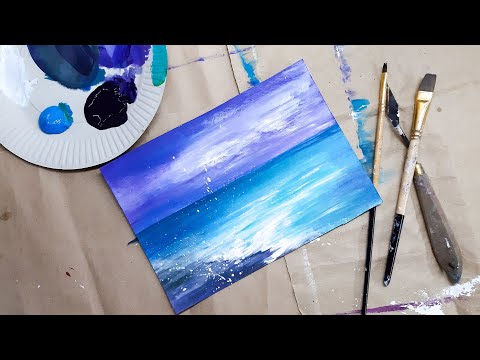 Видео: МОРЕ|Как нарисовать|Рисование для начинающих|Step by step painting