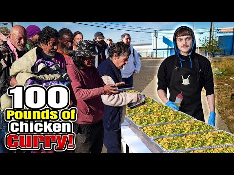 Видео: Готовим 100 фунтов куриного карри для бездомных!