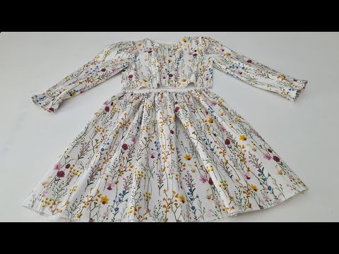 Видео: Раскрой и пошив платья с цветочным узором для детей 7 лет / Сделай сам