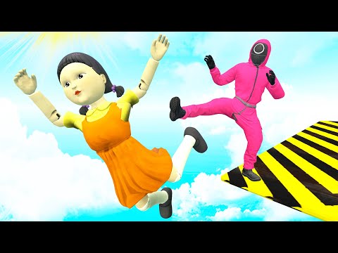 Видео: Игра в Кальмара Рэгдоллы - [GMOD Прыжки и Падения] - Серия 83