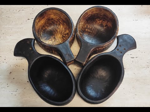 Видео: Обжиг деревянной куксы  Подробно. Roasting kuksa