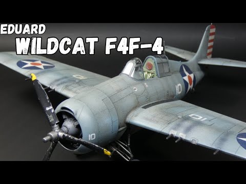 Видео: Комплект для сборки и покраски модели самолёта Eduard F4F-4 Wildcat в масштабе 1/48