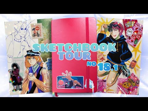 Видео: обзор на скетчбук #18 ч.1 || зима 2022 - весна 2023 || sketchbook tour