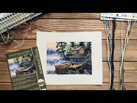 Видео: Dimensions "Morning Lake"/"Утро на озере". От обзора до готовой работы