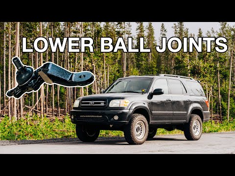 Видео: Как заменить нижние шаровые опоры на TOYOTA SEQUOIA первого поколения