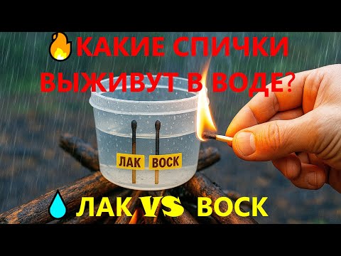 Видео: Что будет, если покрыть спички воском и лаком?🔥 Походный эксперимент! #эксперимент