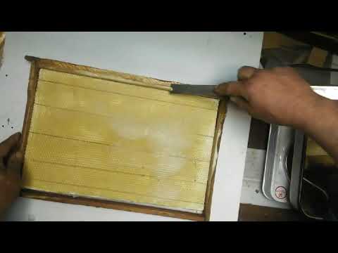 Видео: Делаю вощину сразу в рамке