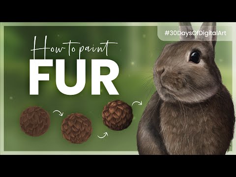 Видео: Как рисовать мех • 30 дней цифрового искусства • Учебное пособие и курс