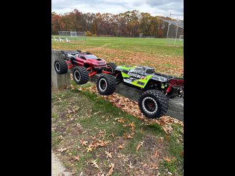 Видео: Тест NewArrma Kraton 12S Plus Race против Traxxas XRT