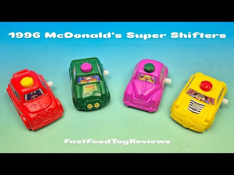 Видео: Видеообзор набора из 4 коллекционных предметов HAPPY MEAL от McDONALD'S SUPER SHIFTERS 1996 года