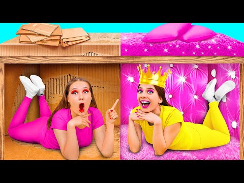 Видео: Секретный Домик Под Кроватью | Богатая vs Бедная Смешные Челленджи от Fun Challenge
