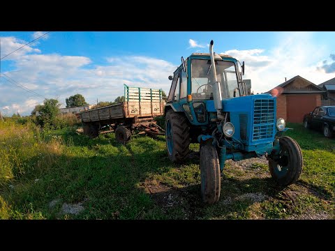 Видео: Первый раз за рулём трактора. Преодолеваем канавы с прицепом. Белорус/МТЗ/СССР/4К