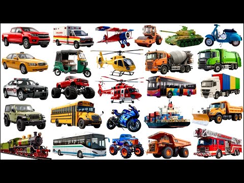 Видео: Названия транспортных средств | Выучите 50 названий транспортных средств на английском языке | Ви...