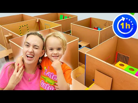 Видео: Испытание лабиринта Box Fort и другие забавные истории для детей с Крисом и мамой