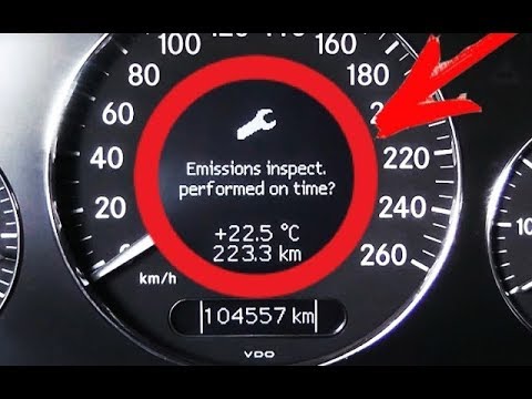 Видео: Решение проблемы ошибка Emissions inspect. Performed on time? на Mercedes W211, W219, CLS, R230