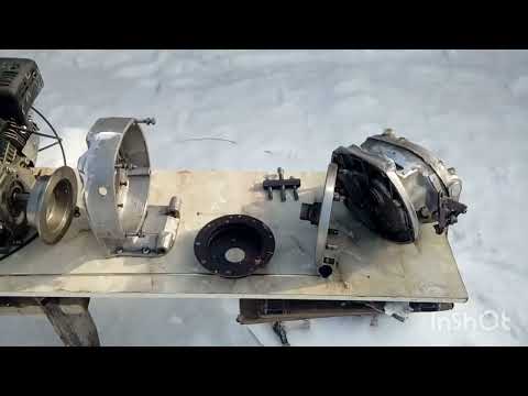 Видео: Самодельный мотоблок на базе кпп урал. Соединение кпп урал с китайским двиготелем 168f , 170f   (4)