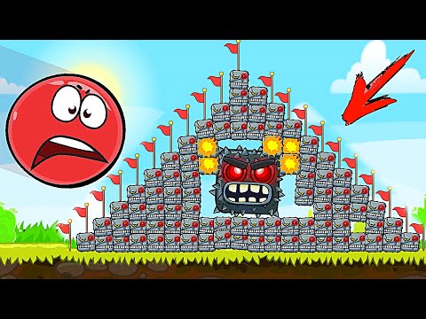Видео: Красный Шар - мод на 1000 квадратов всех видов на уровне ! Red Ball 4 mod 100 square шарик