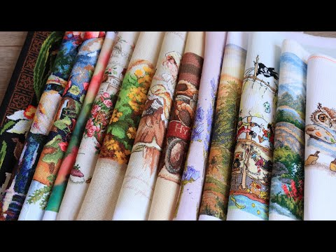 Видео: Вышивка крестиком /Мой рулон вышитых и неоформленных  работ