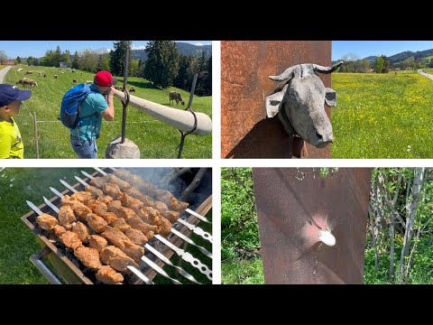 Видео: Искуство обьединяет, тропа скульптур. Шашлык на даче, солнечный день всей семьёй