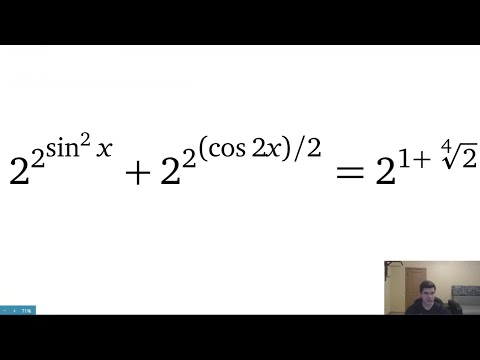 Видео: Уравнение со вложенными степенями и тригонометрией (ДВИ, олимпиады)