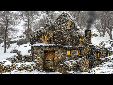 Видео: Выживание во время смертельной зимней метели в каменной горной хижине