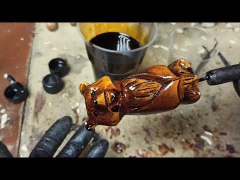 Видео: морилка, резьба по дереву.