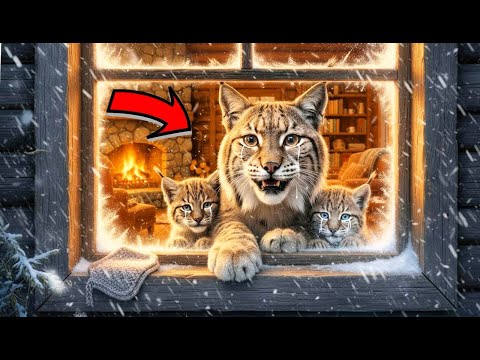 Видео: Замёрзшая семья рысей стучится в дверь — то, что сделал лесник, шокирует вас!