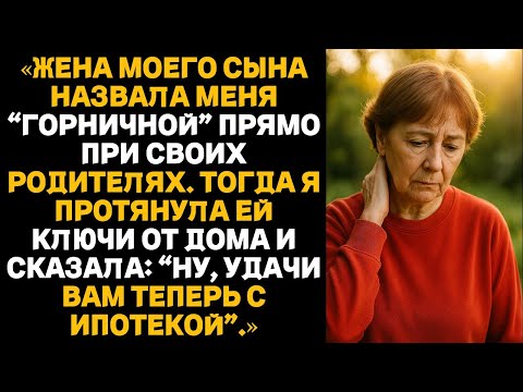 Видео: Жена сына назвала меня прислугой, и я спокойно отдала ей ключи, сказав: теперь удачи тебе с ипотекой