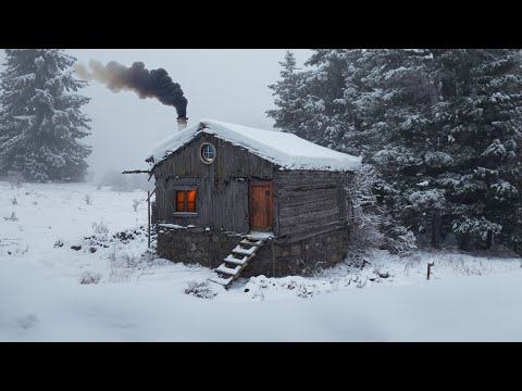 Видео: Переживите ночь во время сильной снежной бури и ЛЕДЯНОГО ХОЛОДА в деревянном доме!