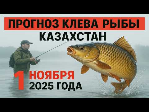 Видео: ПРОГНОЗ КЛЁВА в Казахстане на 1 ноября 2025 года Бросай все и на рыбалку!