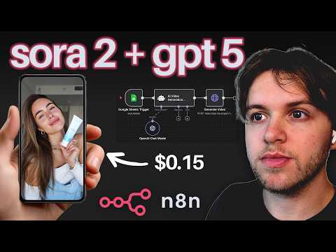 Видео: Этот рабочий процесс ИИ создаёт вирусную рекламу UGC за 0,15 доллара (Sora 2 + n8n Agents)