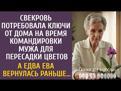 Видео: Свекровь потребовала ключи от дома на время командировки мужа для пересадки цветов… А едва Ева…