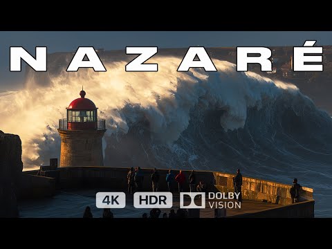 Видео: Гигантские Волны в Назаре 🇵🇹 & Пешеходный Тур 4K: Увидьте Гигантские Волны Португалии в Ultra HD
