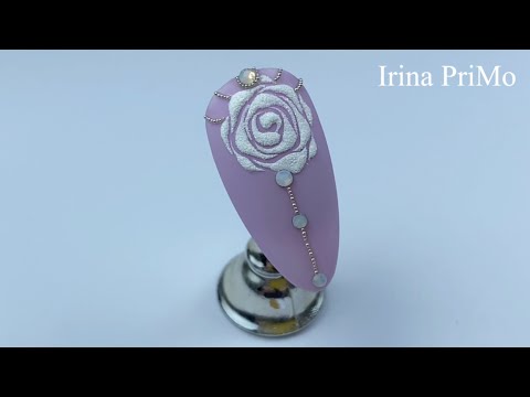 Видео: Графическая роза/ Graphic rose- gel painting