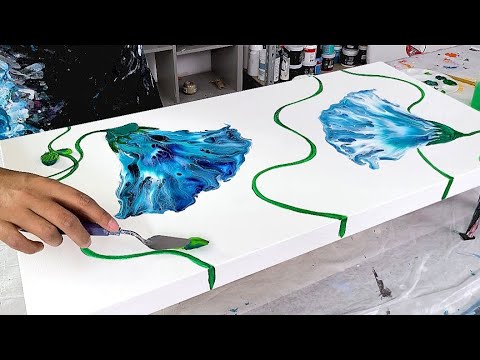 Видео: Так круто! - Я нарисовала 3D-листья на этих великолепных цветах! - Акриловая живопись