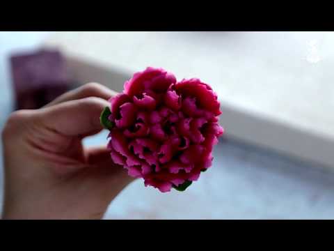 Видео: Пион с кружевной серединкой из фасолевой пасты bean paste flowers