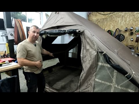 Видео: Беглый обзор китайской палатки с надувным каркасом.