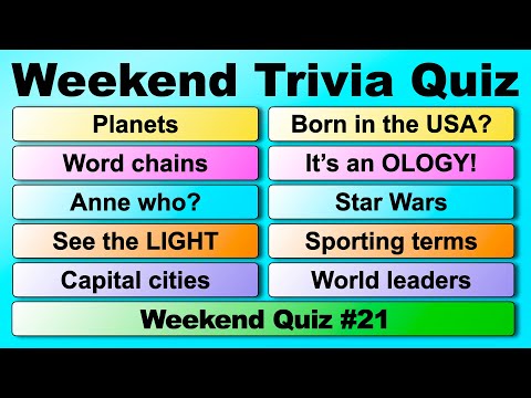 Видео: ВИКТОРИНА НА ВЫХОДНЫЕ! 50 вопросов для проверки ваших общих знаний!