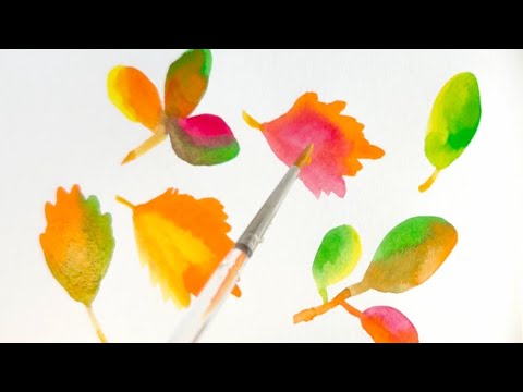 Видео: Легкая акварель осенних листьев | Расслабляющая живопись для начинающих 🍁