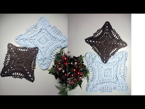 Видео: Сложный Необычный Красивый Квадратный мотив в крючком