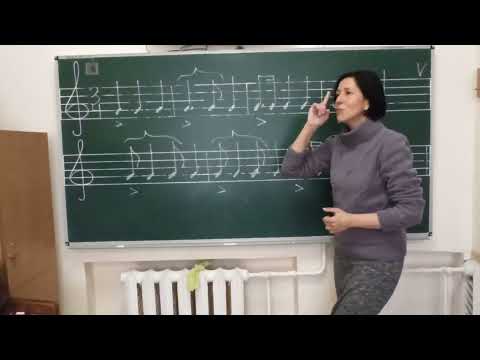 Видео: Синкопа. Работа с Ритмическим упражнением в размере  3/4 .