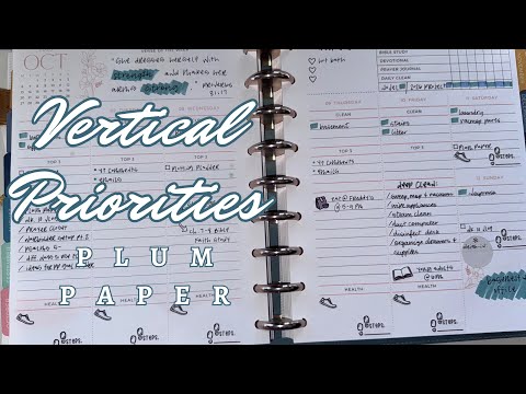 Видео: Еженедельный план со мной | Планировщик вертикальных приоритетов Plum Paper | 6–12 октября